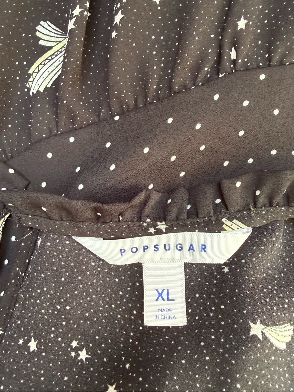 POPSUGAR Black Long-Sleeve Printed Tiered Mini Dress - Picture 7 of 8